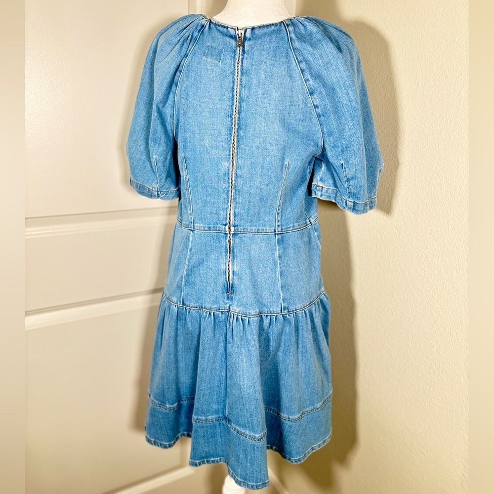 NWT Jonathan Simkhai Holland Light Blue Short Denim Dress Size Large - Picture 4 of 6